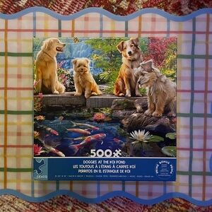500 🧩 Dogs in Koi Pond Puzzle - Ceaco Jigsaw Puzzle